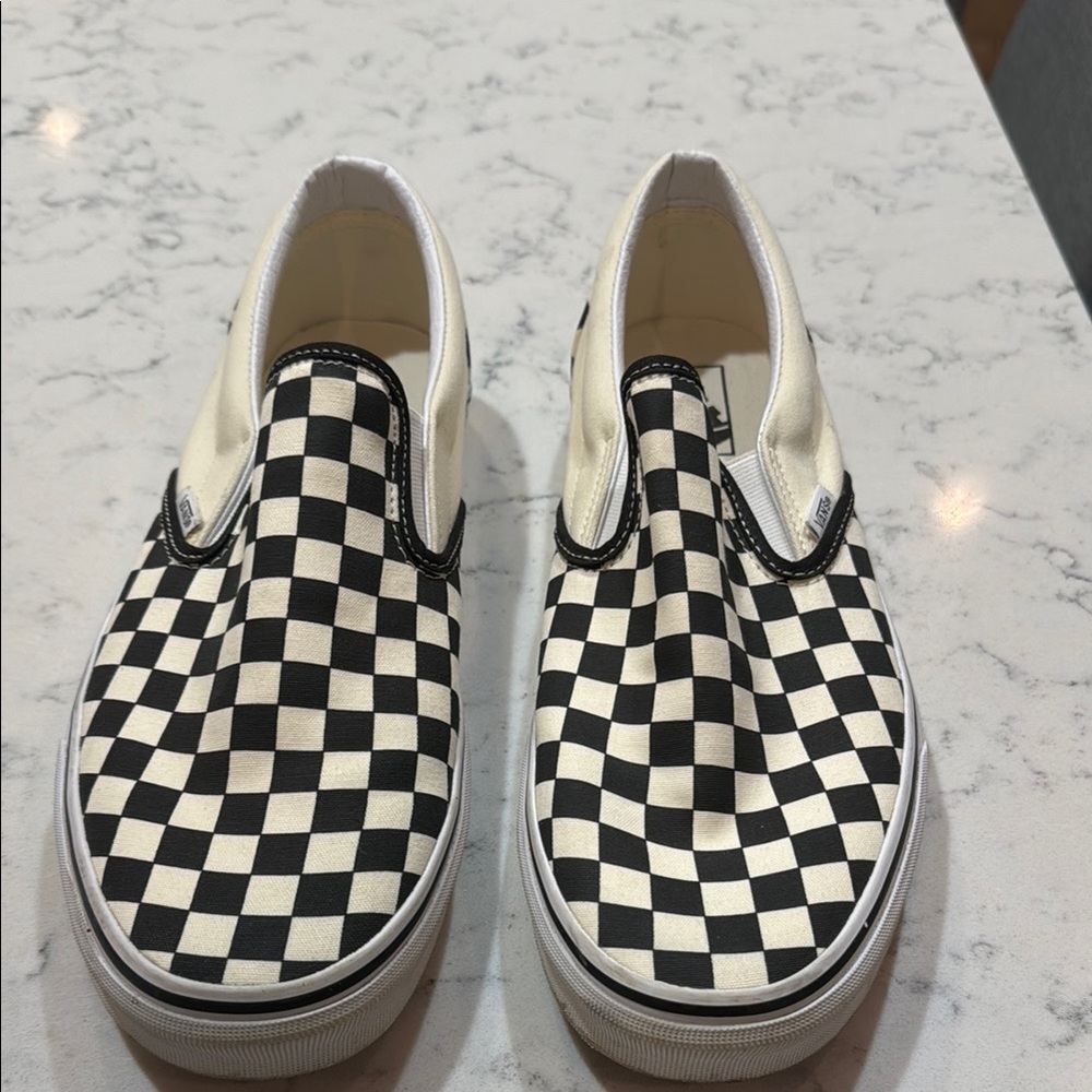 Vans Black and White Checkered Slip-On Shoes